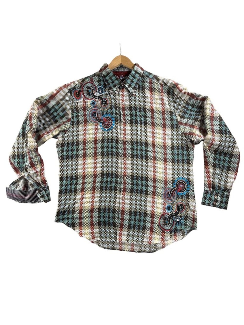 Robert Graham Shirt Men 2XL Charlatan Plaid Button Up Long Sleeve Silk Limited